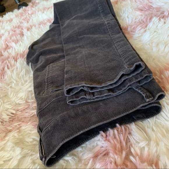 Express Mid Rise Gray Corduroy Leggings - Picture 9 of 12